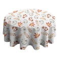 thumbnail image 4 of Fall Pumpkins Leaves Pattern Round Tablecloth 60" X 60",Wrinkle Wipeable Table Cloth for Kitchen Dining Room Picnic Patio Party, 4 of 6