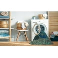 thumbnail image 2 of Ahgly Company Machine Washable Indoor Square Transitional Deep-Sea Blue Area Rugs, 5' Square, 2 of 7