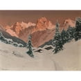 thumbnail image 2 of Toni Haller 14x12 Black Ornate Wood Framed Double Matted Museum Art Print Titled: Sunset in the Kaisertal, 2 of 5