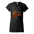 thumbnail image 2 of Wild Bobby, Basketball Fingerprint It's In My DNA, Sports, Women Standard V-Neck Tee, Black, Small, 2 of 5