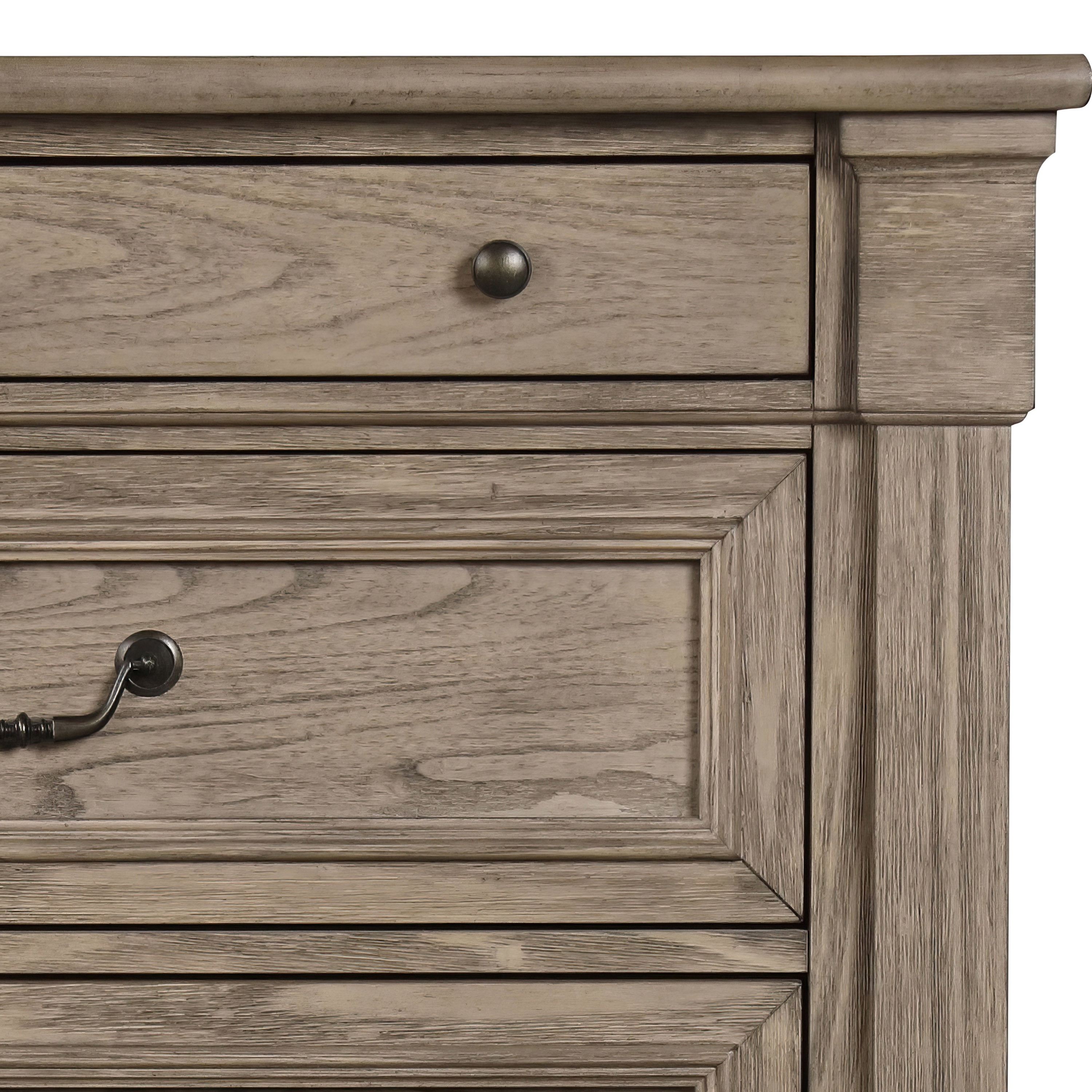 Furniture of America Quenai Modern 5-Drawer Solid Wood Adult Vertical Dresser, Weathered Gray