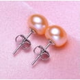 thumbnail image 6 of K-KED 925 Silver Freshwater Cultured Pearl Stud Earrings 7-8mm Gift Jewelry-White, 6 of 8