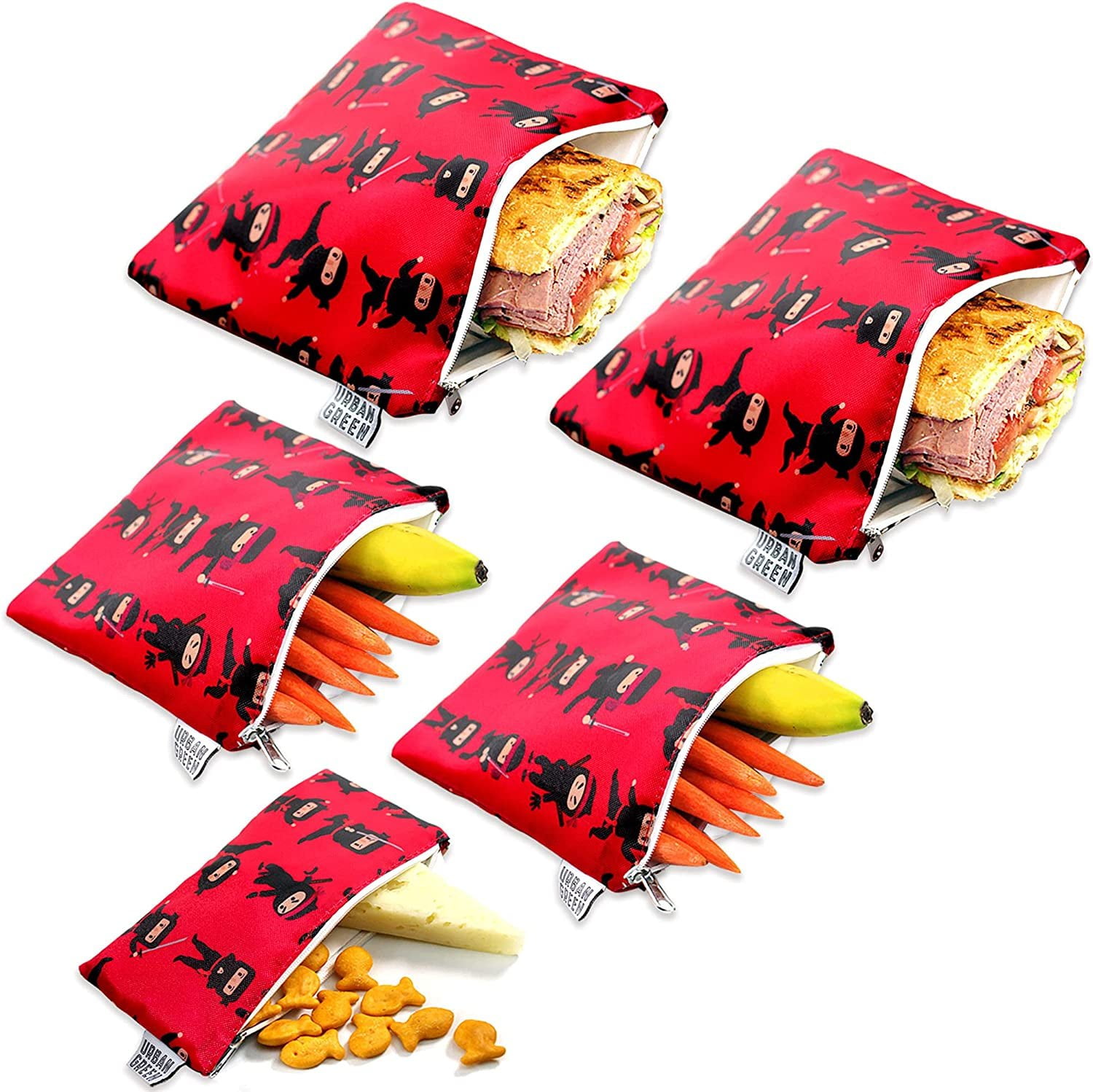 Reusable Snack Bags for Kids by Urban Green, Snack Bags Reusable and