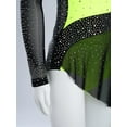 thumbnail image 5 of iixpin Kids Girls Figure Skating Dress Ballet Dance Skirts Rhythmic Gymnastics Dance Leotard Ballerina Outfit Fluorescent Yellow 14, 5 of 7
