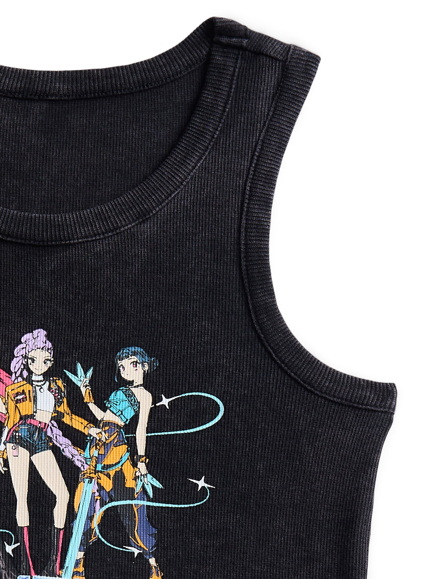 K-Pop Demon Hunters Girls Mineral Wash Graphic Tank Top, Huntrix Trio, Sizes 4-16