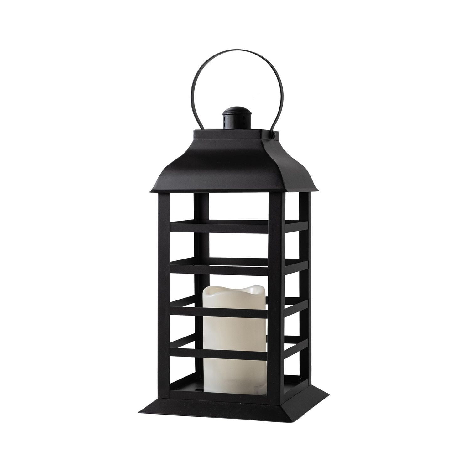 Hometrends Lanterne en métal à lamelles de 13,9 pouces