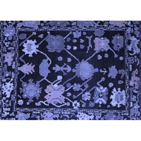 Ahgly Company Machine Washable Indoor Rectangle Abstract Blue Modern Area Rugs, 2' x 4'