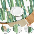 thumbnail image 4 of Cactus Succulent Pattern Fitted Round Tablecloth Waterproof Oxford Fabric Tablecloth with Elastic Edge Wipe Clean Cover Fits 36"-44" Indoor Outdoor Use, 4 of 7