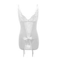 thumbnail image 3 of Pyjamas Mélangés pour Femmes Lingerie Érotique Ensemble Transparent Aguichant en Dentelle Transparente, 3 of 8