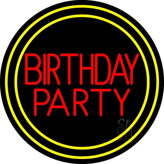 Birthday Party 1 LED Neon Sign 18 x 18 - inches, Black Square Cut Acrylic Backing, with Dimmer - Bright and Premium built indoor LED Neon Sign for Event, Party.