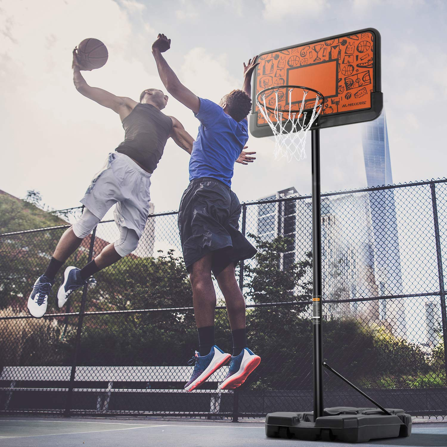 Buy MaxKare 44'' Portable Basketball Hoop, 7'6 10' Height Adjustable