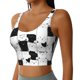 thumbnail image 2 of Fotbe Doodle Cute Cat Sujetador Deportivo Largo sin Aros para Mujer con Almohadillas y Soporte Medio, Transpirable y Absorbente, Camiseta Tipo Chaleco o Tank Top-Small, 2 of 8