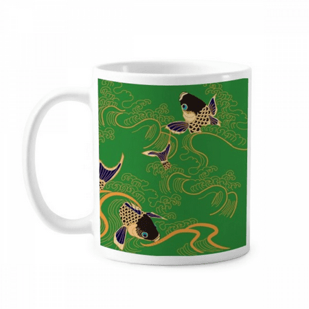 

PaintingJ apanese Yellow Fish Mug Pottery Cerac Coffee Porcelain Cup Tableware