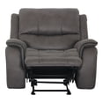 thumbnail image 3 of Furniture of America Caddo Upholstered Fabric Dark Gray Glider Recliner, 3 of 5