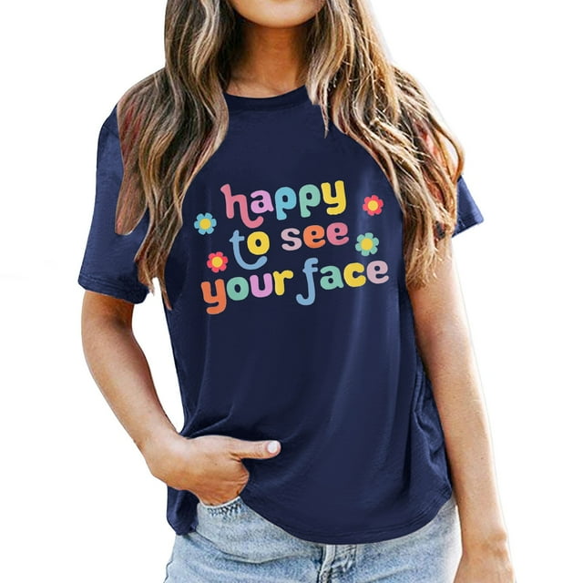 T-Shirts Stylés pour Femmes Haut d'Été Décontracté Design Floral en Dentelle Col Rond Tee Graphique pour Tous les Jours et à Porter