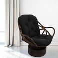 thumbnail image 3 of Solid Outdoor Polyester Rocker Cushion, 48" x 24", Rattan Wicker Rocking Cushion Black (Only Cushion No Chair), 3 of 7