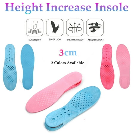 Height Increase Insoles - Unisex Height Increase Insole Sport Shoe Pad Air Cushion Comfortable Insoles Height Lift shoe insert for heels 3cm Suitable for 35-45 yards Length 27cm/10.63'' Blue/Pink