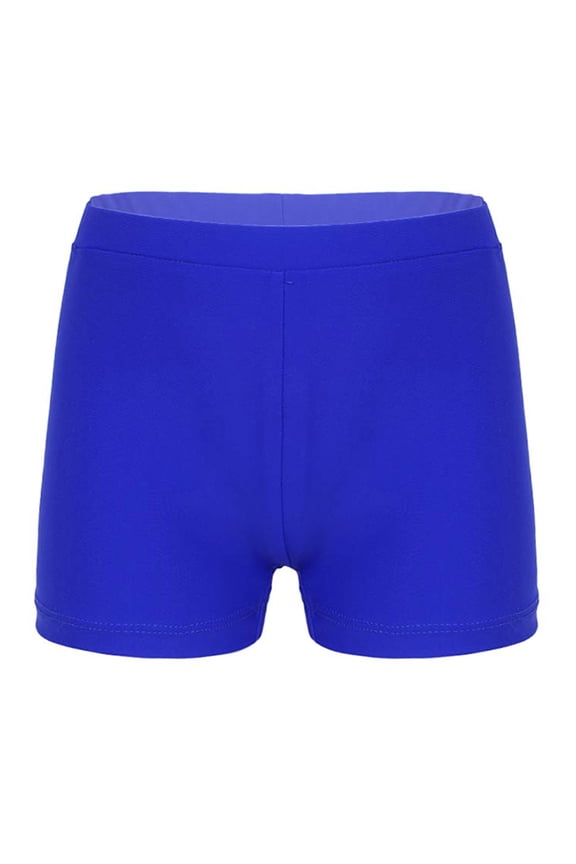 Kids Girls Boy Cut Shorts Low Rise Active Dance Shorts Yoga Workout Bottoms Royal Blue 14