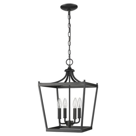 

HomeRoots 398079 20 x 13 x 13 in. Kennedy 4-Light Matte Black Pendant