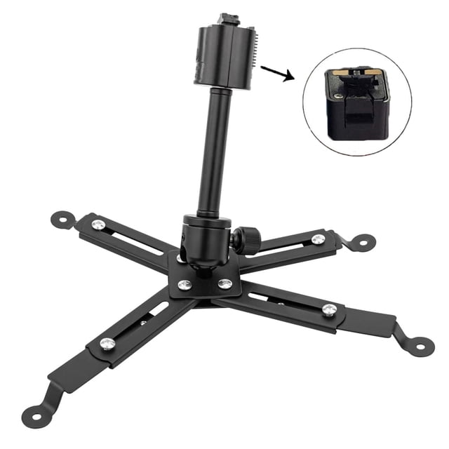 FSLiving Projector Mounting Parts Load Capacity 5kg with J Track Adapter Projector Mounting Bracket Holder Adjusted Angle Fixing for Track for Home Office Movie Room - 1 Pack