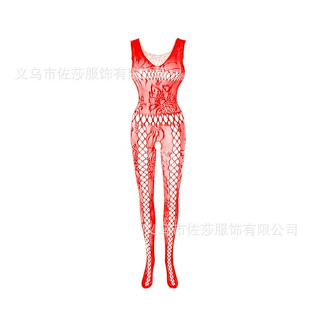 Generic One-Piece Sexy Lingerie Suit Women s Free Open Crotch Temptation Stockings Transparent Suspender Fishnet Clothes W308