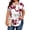 Red Flower White, variant on TARAINYA Plus Size Blouses for Women Button Short Sleeve Shirts Casual V Neck Tunic Tops