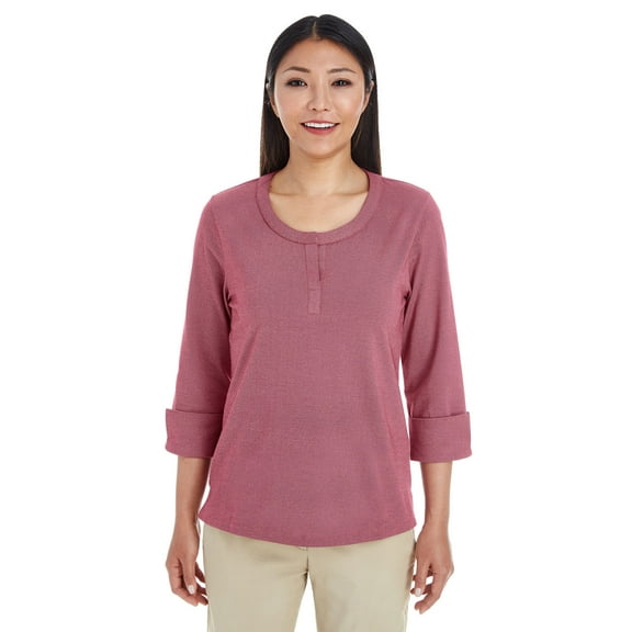 Devon & Jones Women's Central Cotton Blend Melange Knit Top - DG230W