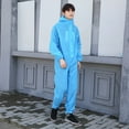 thumbnail image 3 of LHWEN EVA Protective Clothing Non-Disposable Anti-Dust Hooded Jumpsuit with Zipper and Elastic Cuffs Rainproof Isolation Suit for Outdoor Work and Measures, 3 of 8