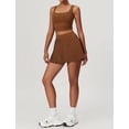 thumbnail image 5 of PISONIC Women 2 Piece Tennis Dress Square Neck Tank Top with High Waisted Pleated Workout Skorts Skirt Set Yoga Golf Outfits, 5 of 8