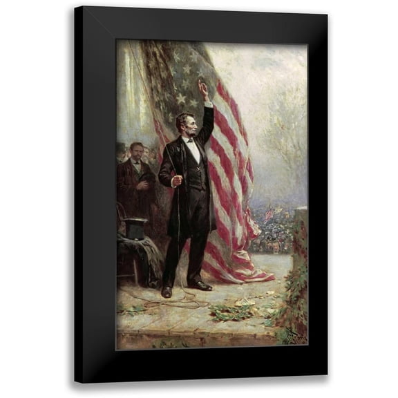 Ferris, Jean Leon Gerome 10x14 Black Modern Framed Museum Art Print Titled - Lincoln at Independence Hall