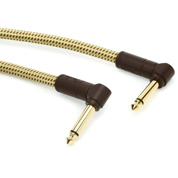 Cable de instrumentos Fender Deluxe Series Angulo/Ángulo Tweed de 1 m