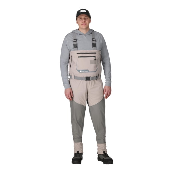 Frogg Toggs Men's Deep Current Stockingfoot Fishing Chest Waders with Waterproof Pants, Gray, Large