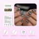 thumbnail image 2 of Coolnail Punk Dark Smoky Grey Espejo reflectante Chapado en metal Puntas de uñas postizas francesas Punk Metallic Diamond Uñas postizas con pegamento adhesivo, 2 of 5