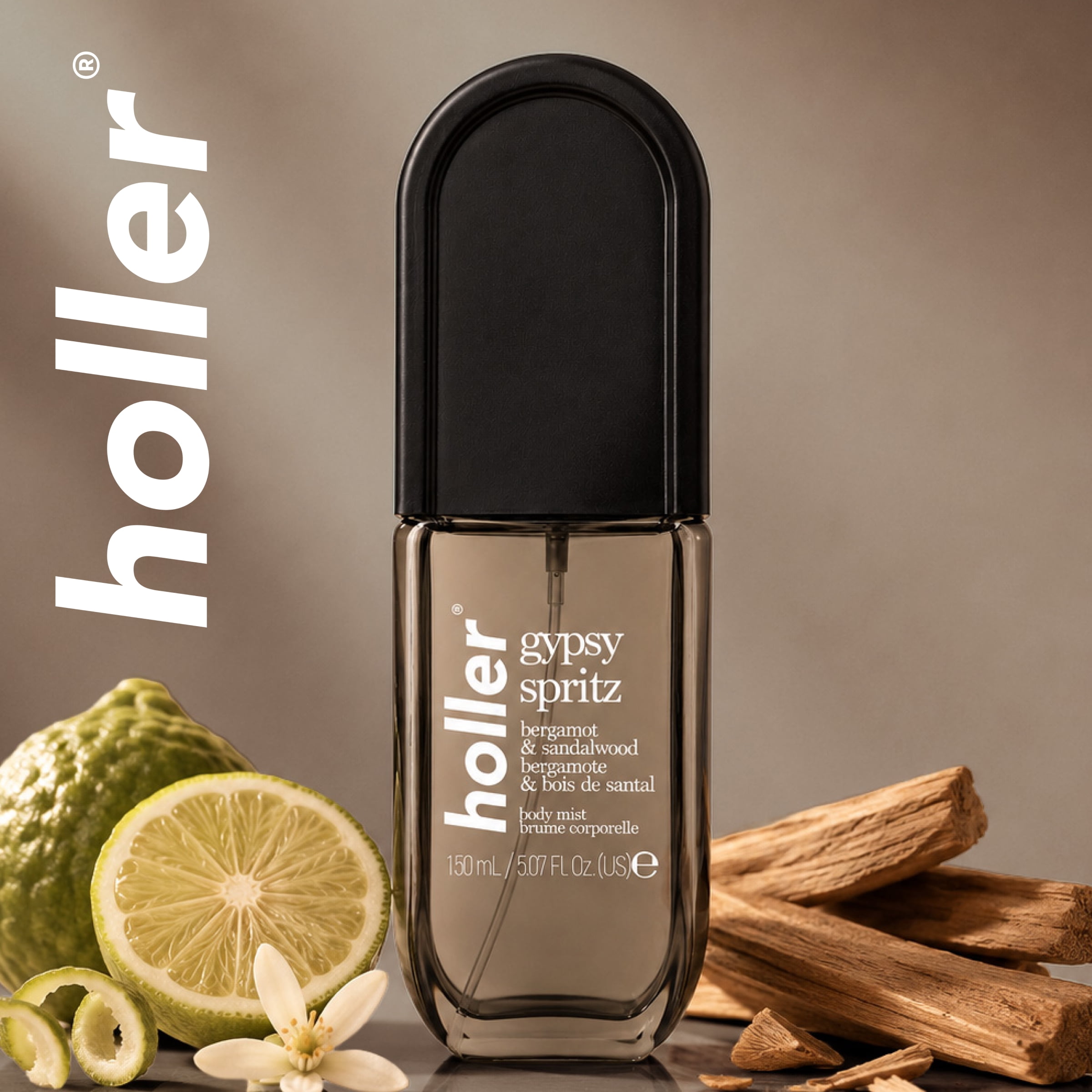 HOLLER Luxe Collective Inc. Gypsy Spritz Bergamot & Sandalwood Body Mist, 5.07 fl oz
