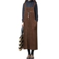 thumbnail image 3 of Nueva moda mujer de pana vestido vintage bolsillo correa casual otoño invierno flojo chaleco ve MABOTO Vestido, 3 of 7