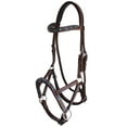thumbnail image 2 of Horse Western Leather Tack Bitless Sidepull Bridle Reins Brown Turquoise 77RS07TR, 2 of 5