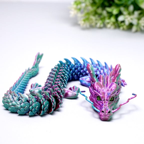 3D Printed dragon,Flexible Joint Animal lacertid Figurines,Realistic Eyes, Home Office Decor,Fidget Toy for Adults Teens Boy Festival Gifts