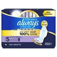 thumbnail image 3 of Always Serviettes Hygiéniques Ultra Minces avec Ailes pour Femmes, Taille 5, Absorption Nuit Extra Abondante, Non Parfumées, 3 of 9