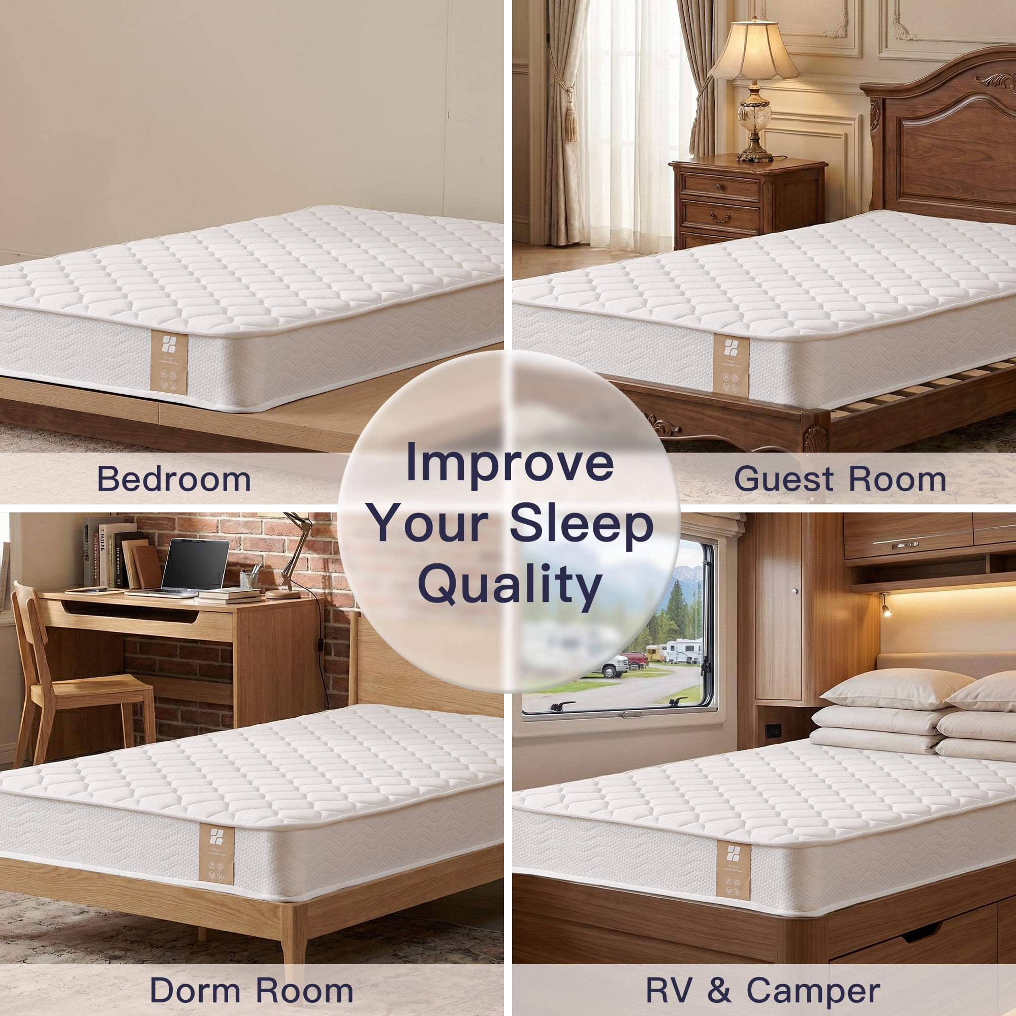 Zoopower Twin Mattress for Kids, 6 inch Twin Bunk Bed Mattress in a Box for Kids Room, Medium Firm, CertiPUR-US