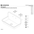 thumbnail image 3 of Gourmetier GKTA362119 Arcticstone 36-Inch Solid Surface White Stone Single Bowl Top-Mount Kitchen Sink with Backsplash and Strainer in Matte White, 3 of 8