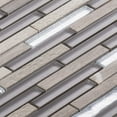 thumbnail image 3 of Modket TDH333NS Taupe Gray White Oak Marble Stone Glass Brick Joint Mosaic Tile Wall Backsplash, 3 of 5