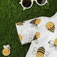 thumbnail image 6 of Outfit Boy Toddler Baby Boys Summer Honey Bee Print Lapel Shirt and Shorts Stylish 2 Piece Causal Outfit Baby Outfits Yellow 6 Months-9 Months, 6 of 7