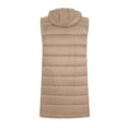 thumbnail image 6 of MOJOGO Women's Puffer Vest Quilted Snap Sleeveless Mid-Length Outwear Jackets Warm Fall Winter Down Coats with Hood Khaki XL, 6 of 6