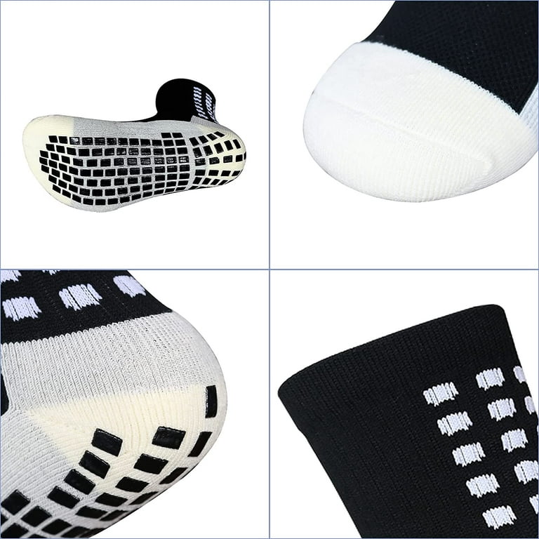WILLED Men's Grip Soccer Socks Anti Slip Athletic Socks Non Skid Football  Basketball Socks with Grip Pads, 4 Pair 