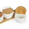 thumbnail image 3 of Ceramic Sugar Bowl,Vermida 8.54oz White Sugar Bowl with Lid and Spoon Lids, 3 of 5