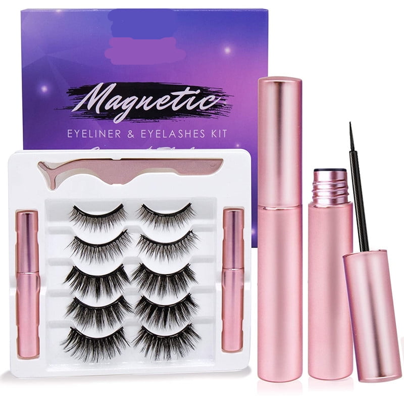 Set De 14 Paires De Faux Cils Magnétiques + Pince Eye-liner – Volume 3D, Effet Naturel à Intense – Neuf Sous Blister