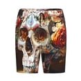 thumbnail image 6 of Daiia Rose Floral Skull Mens Woven Stretch Pajama Short,Short Pajama Pants-Medium, 6 of 7