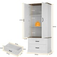 thumbnail image 2 of TROPOW Kitchen Pantry Cabinet with Doors and Shelves, Freestanding Tall Kitchen Cabinet with Microwave Stand, Hutch Cabinet for Kitchen, Living Room, Bathroom,White, 2 of 7