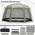 thumbnail image 3 of Gymax 12.5 FT X 11.7 FT Mesh Screen Tent w/Zippered Door & Carrying Bag for Camping, 3 of 10