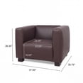 thumbnail image 4 of Noble House Denison Faux Leather Club Chair, Dark Brown and Dark Walnut, 4 of 8